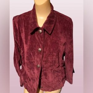 Christopher and banks corduroy maroon jacket/blazer